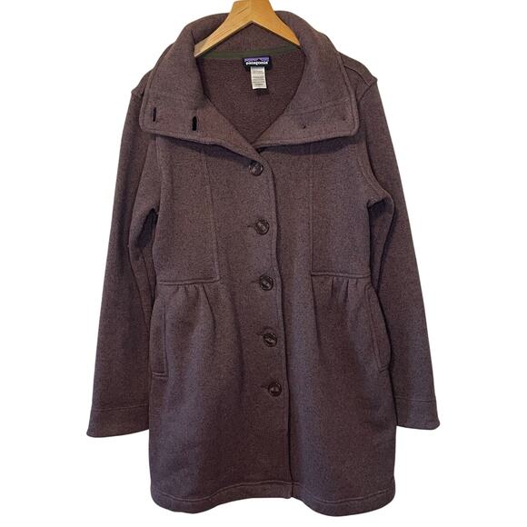 Patagonia Better Sweater Deep Purple Brown Cozy Button Up Peacoat Large - Picture 1 of 15